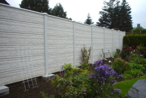 Betonzaun Motiv Fels in Grau, unbeschichtet
