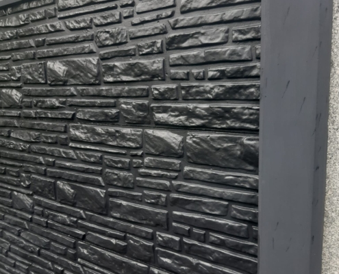 Beton Zaun Motiv Turin in Anthrazit glänzend