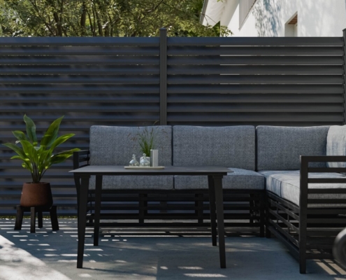 Aluminium Zaun Motiv Rhombus in Anthrazit