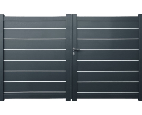 Garten Tor Richmond in Anthrazit mit silbernen Streifen